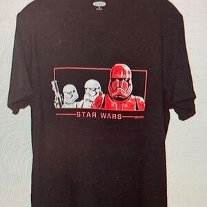 Star Wars Black T-Shirt with Red and White Graphics